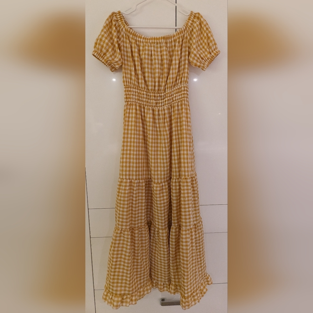 Gingham Yellow Dress